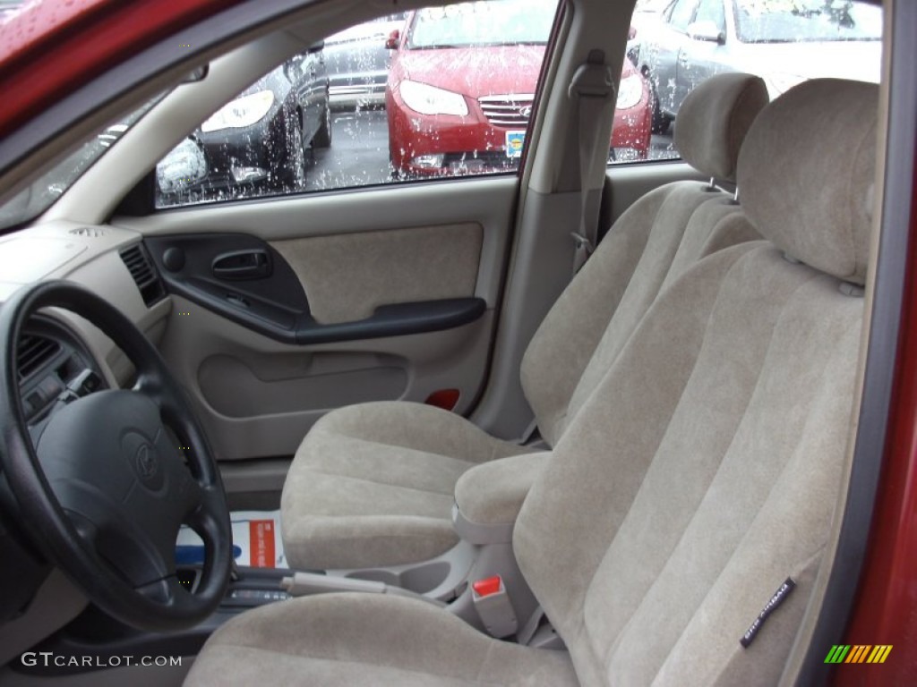 2002 Elantra GLS Sedan - Chianti Red / Beige photo #10