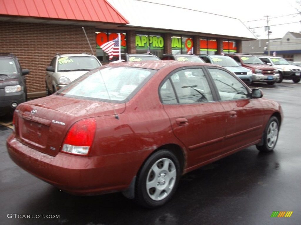 2002 Elantra GLS Sedan - Chianti Red / Beige photo #14