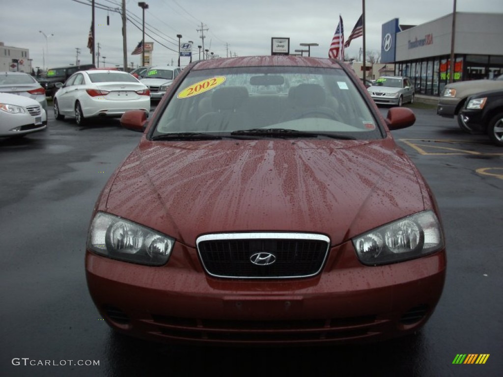2002 Elantra GLS Sedan - Chianti Red / Beige photo #19