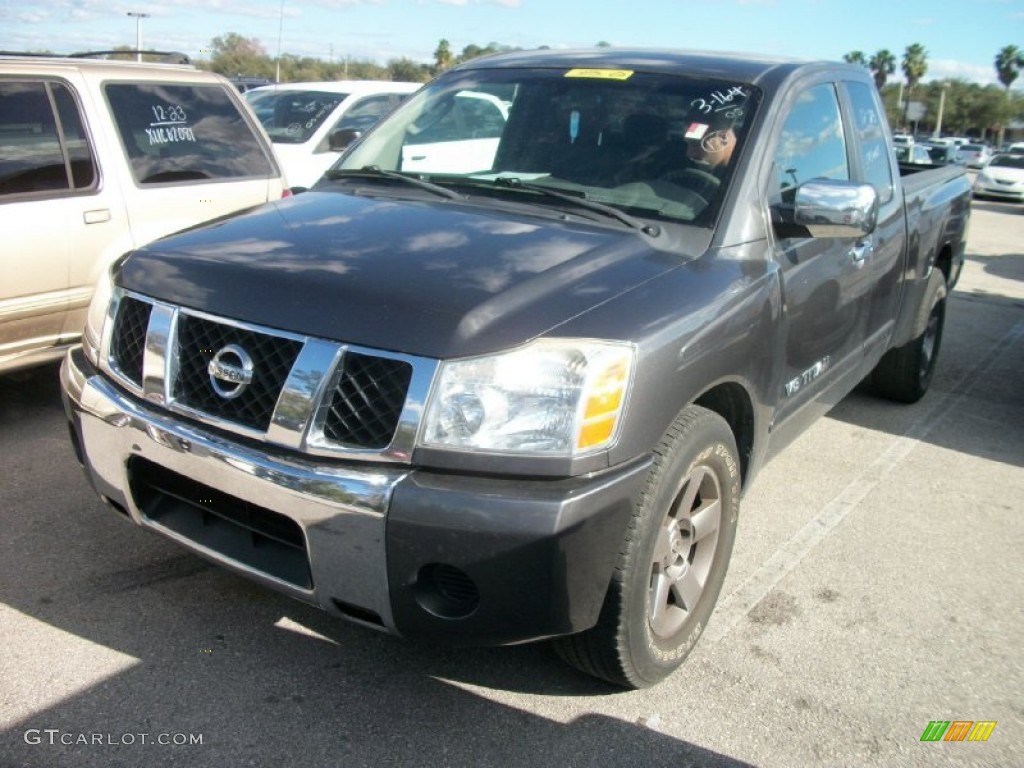 2005 Titan SE King Cab - Smoke Gray / Steel photo #1