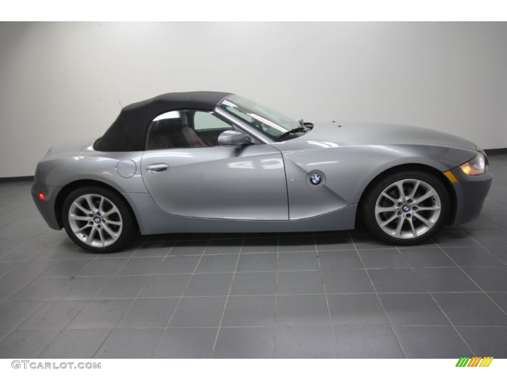 2006 Z4 3.0i Roadster - Silver Grey Metallic / Dream Red photo #7