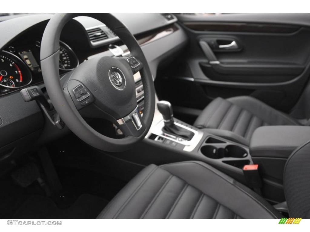 Black Interior 2012 Volkswagen CC VR6 4Motion Executive Photo #58619561