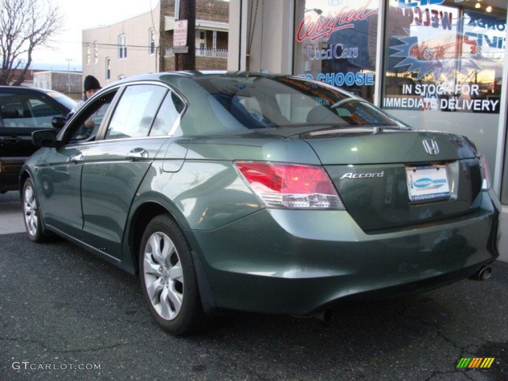 2008 Accord EX-L V6 Sedan - Mystic Green Metallic / Black photo #4