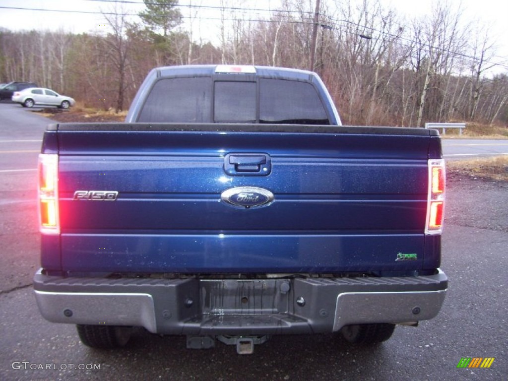 2010 F150 Lariat SuperCrew 4x4 - Dark Blue Pearl Metallic / Tan photo #6