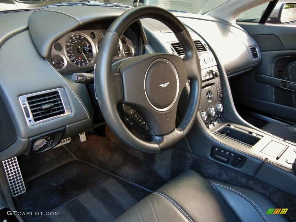 2008 Aston Martin V8 Vantage Coupe Obsidian Black Steering Wheel Photo #58625990