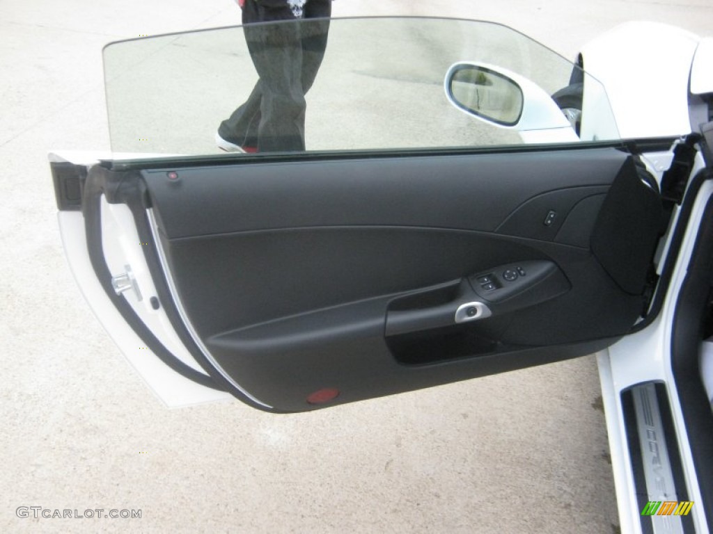 2010 Chevrolet Corvette Grand Sport Coupe Ebony Black Door Panel Photo #58628237