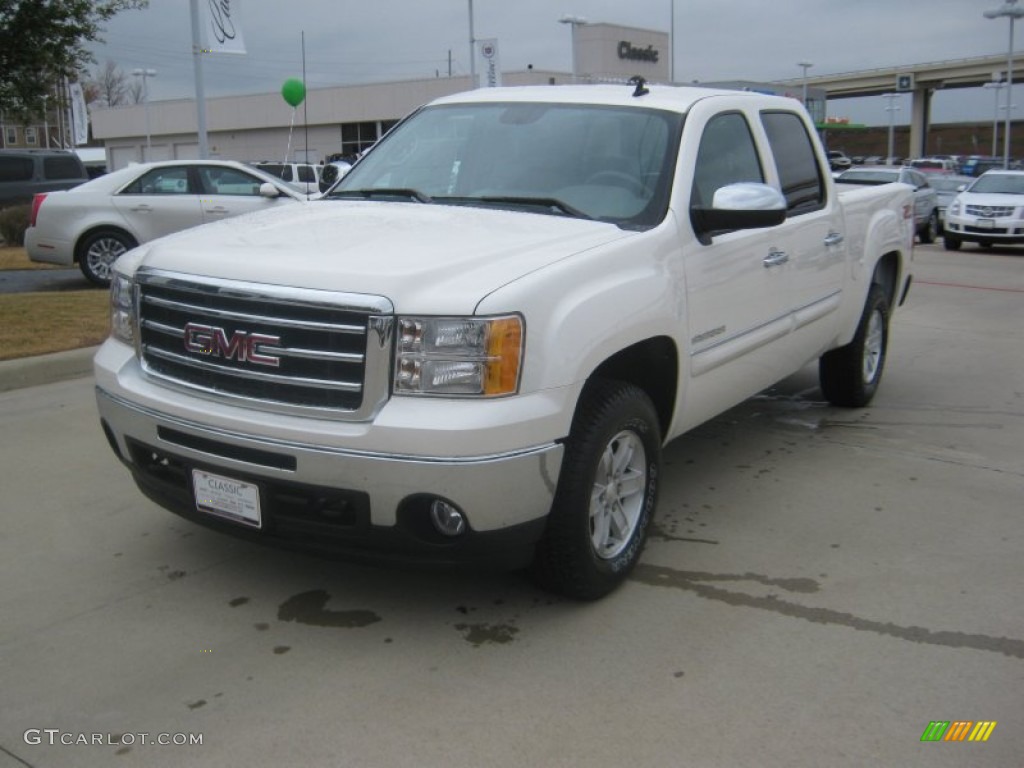 2012 Sierra 1500 SLE Crew Cab 4x4 - White Diamond Tricoat / Dark Titanium/Light Titanium photo #1