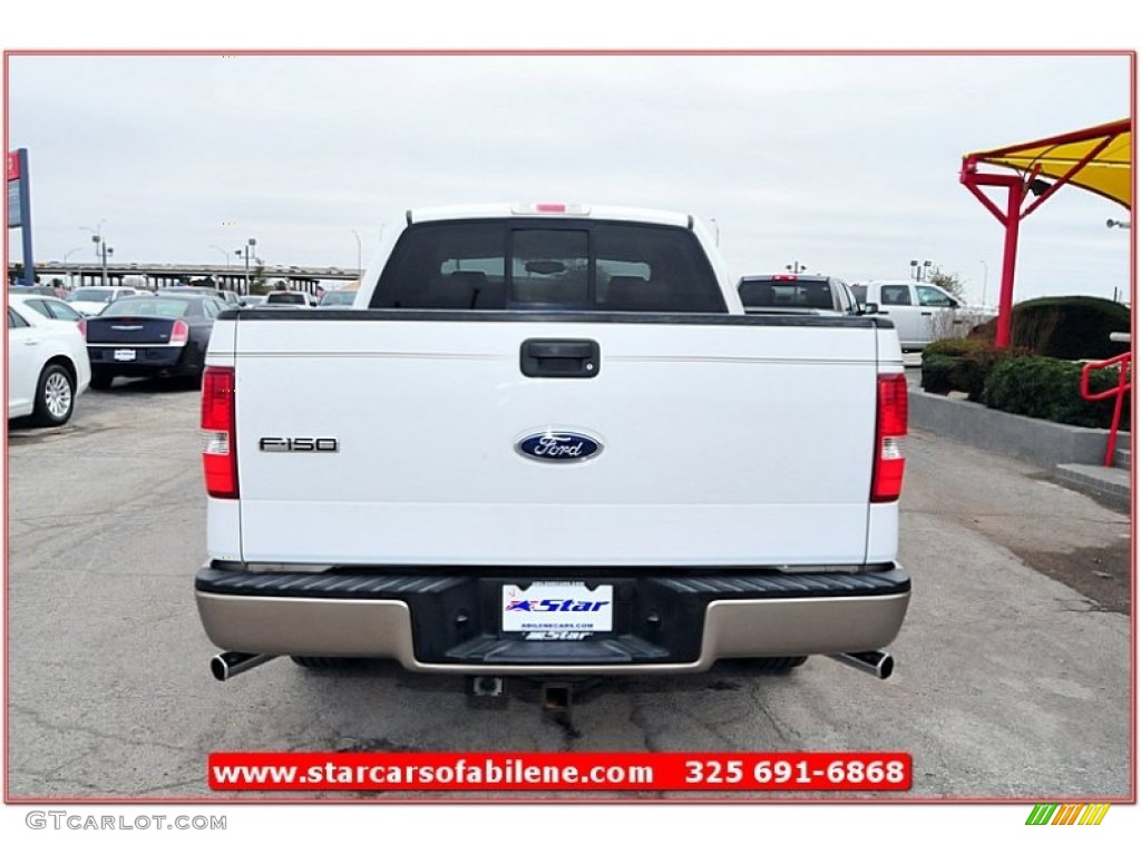 2004 F150 Lariat SuperCrew - Oxford White / Tan photo #4