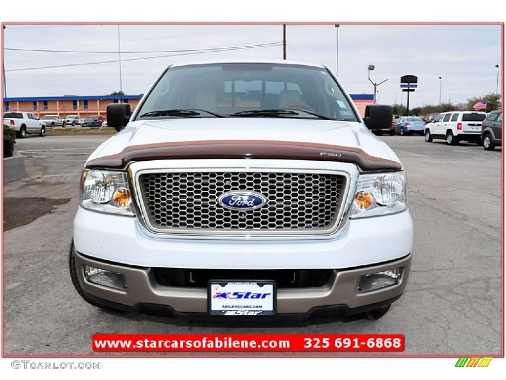 2004 F150 Lariat SuperCrew - Oxford White / Tan photo #11
