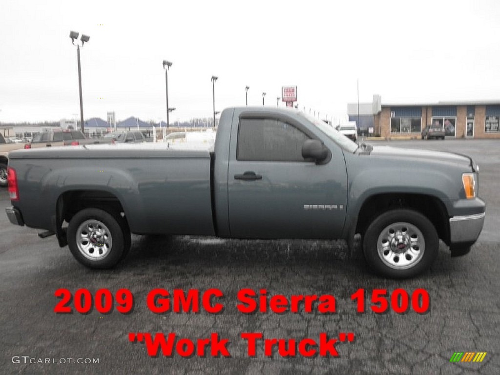 2009 Sierra 1500 Work Truck Regular Cab - Steel Gray Metallic / Dark Titanium photo #1