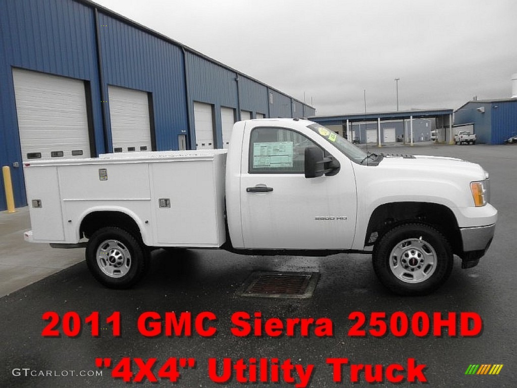 2011 Sierra 2500HD Work Truck Regular Cab 4x4 Commercial - Summit White / Dark Titanium photo #1