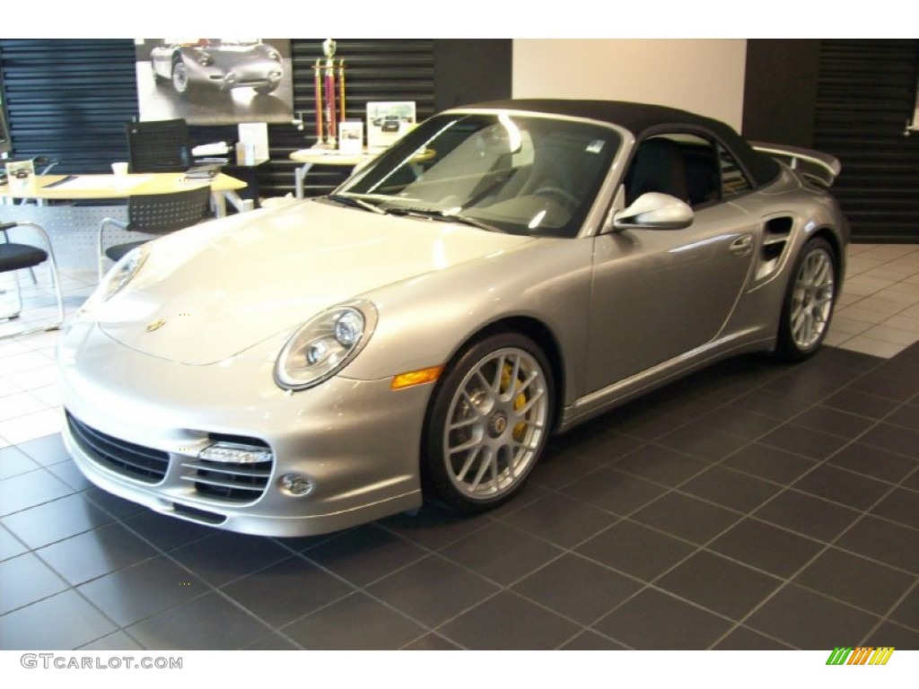 2012 911 Turbo S Cabriolet - Platinum Silver Metallic / Espresso Natural Leather photo #8