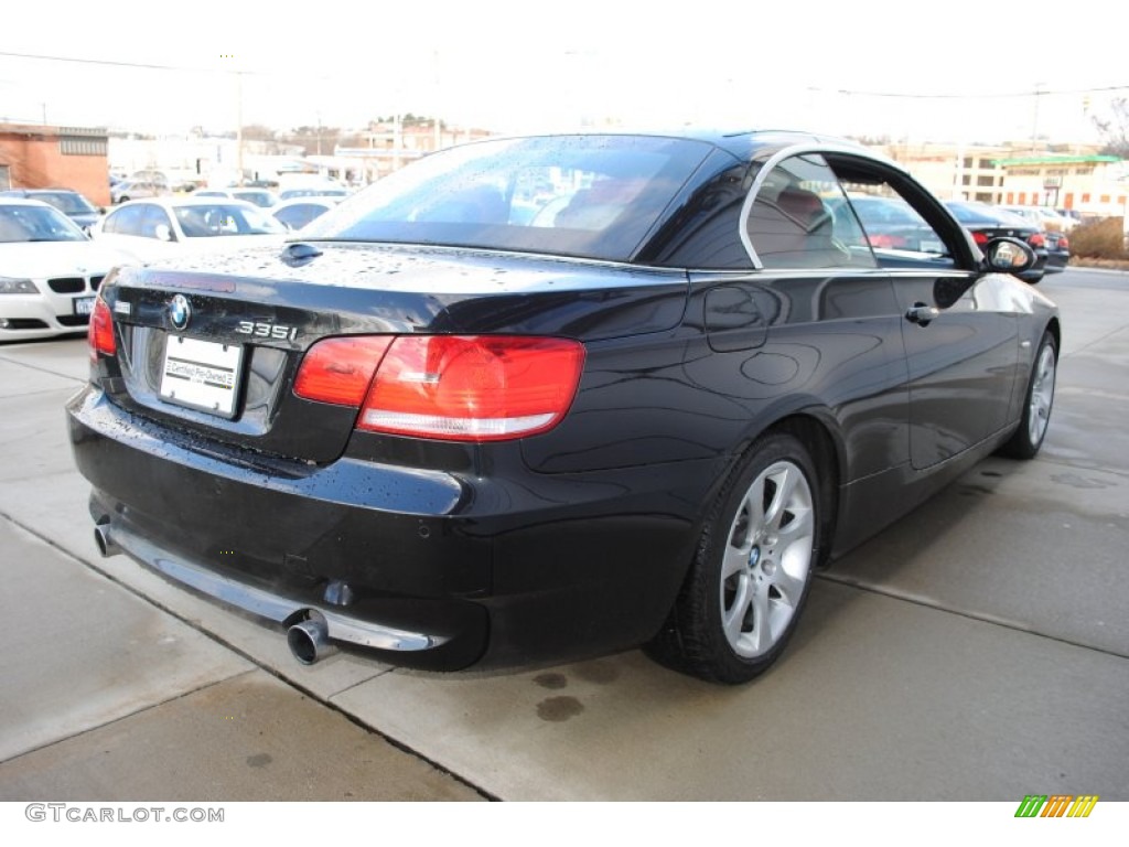 2008 3 Series 335i Convertible - Black Sapphire Metallic / Coral Red/Black photo #6