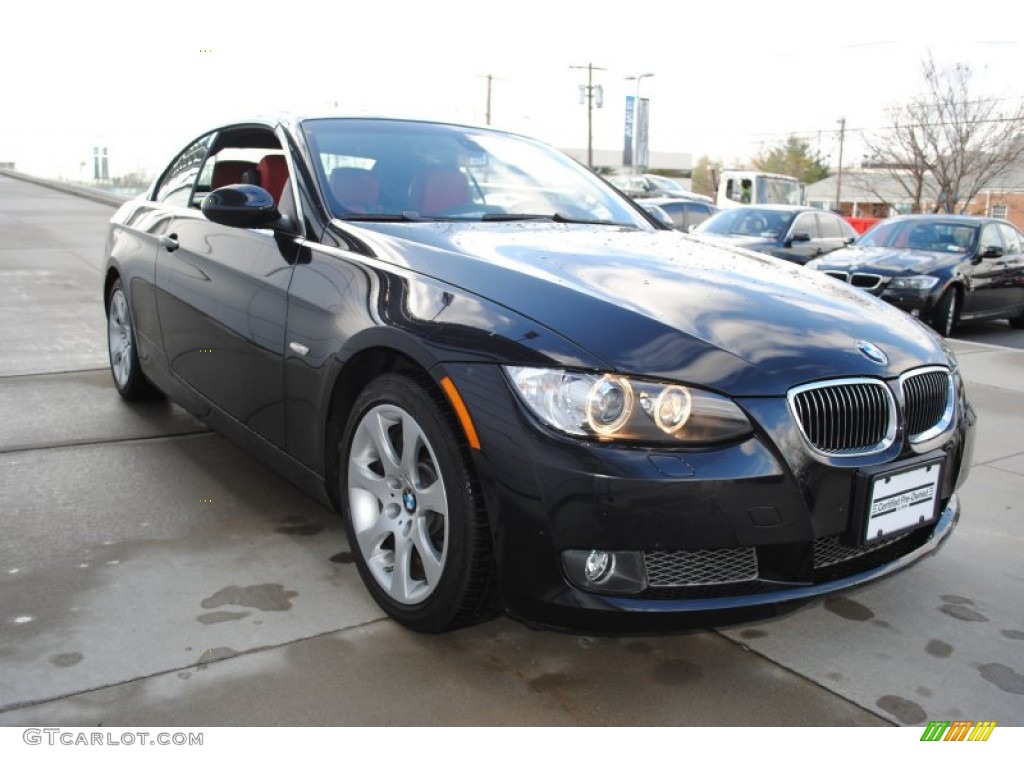 2008 3 Series 335i Convertible - Black Sapphire Metallic / Coral Red/Black photo #7