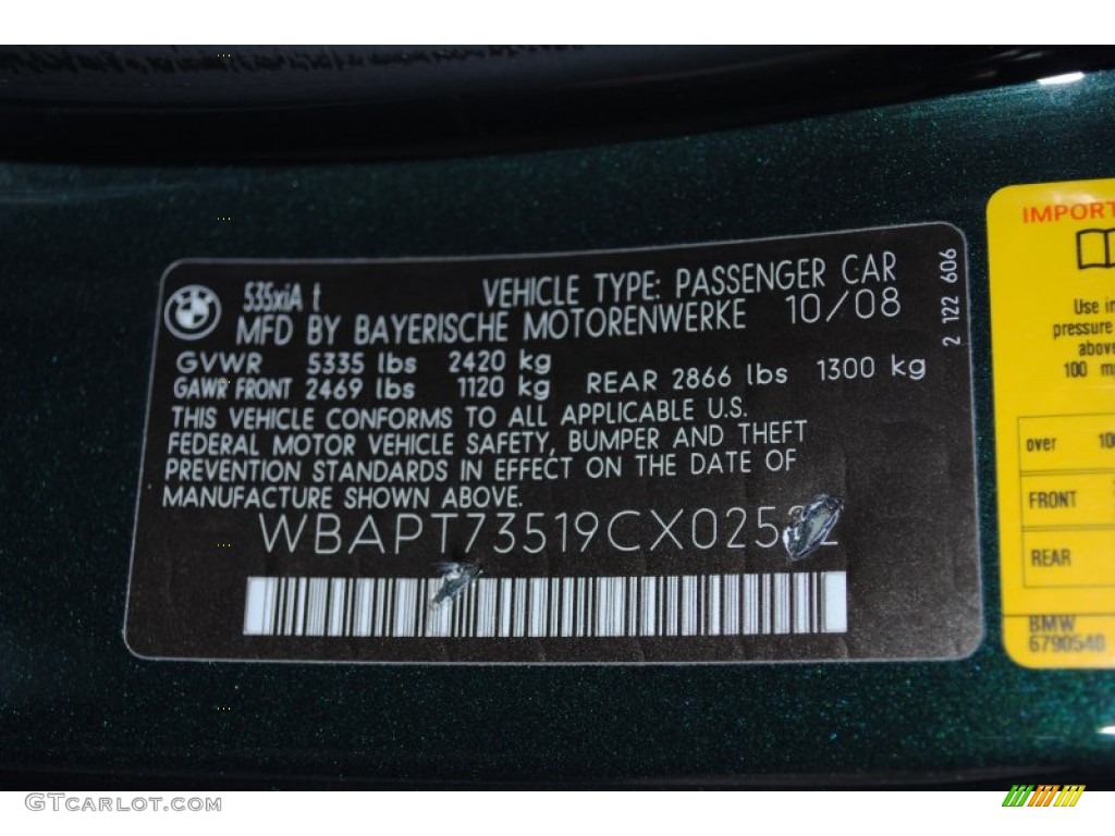 2009 5 Series 535xi Sports Wagon - Deep Green Metallic / Natural Brown Dakota Leather photo #17