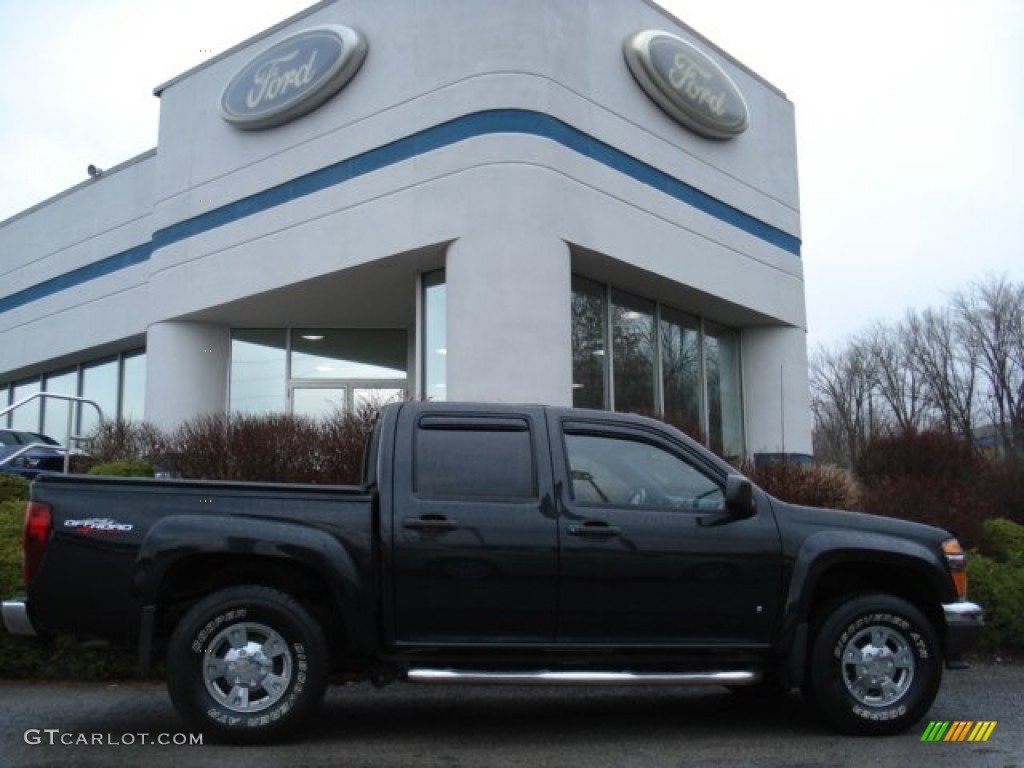 2008 Canyon SLE Crew Cab 4x4 - Carbon Black Metallic / Ebony photo #1