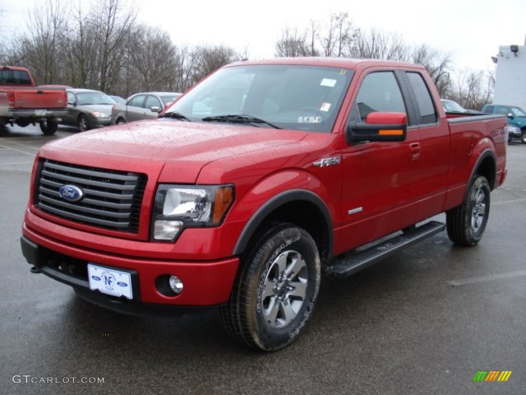 2011 F150 FX4 SuperCab 4x4 - Red Candy Metallic / Black photo #4