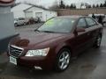 2009 Dark Cherry Red Hyundai Sonata SE V6  photo #11