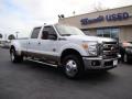 2011 Oxford White Ford F350 Super Duty Lariat Crew Cab 4x4 Dually  photo #2