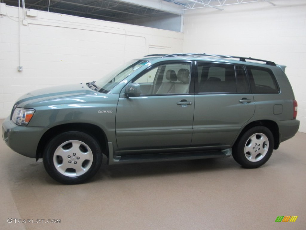 2005 Highlander Limited 4WD - Oasis Green Pearl / Ivory photo #5
