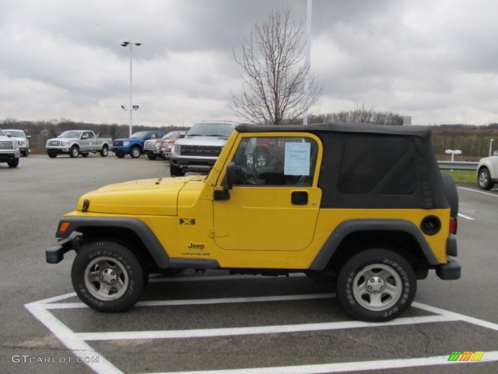 2003 Wrangler X 4x4 - Solar Yellow / Dark Slate Gray photo #5