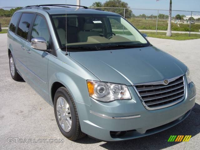 2008 Town & Country Limited - Clearwater Blue Pearlcoat / Medium Pebble Beige/Cream photo #1