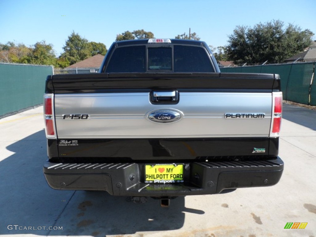 2010 F150 Platinum SuperCrew - Tuxedo Black / Sienna Brown Leather/Black photo #4
