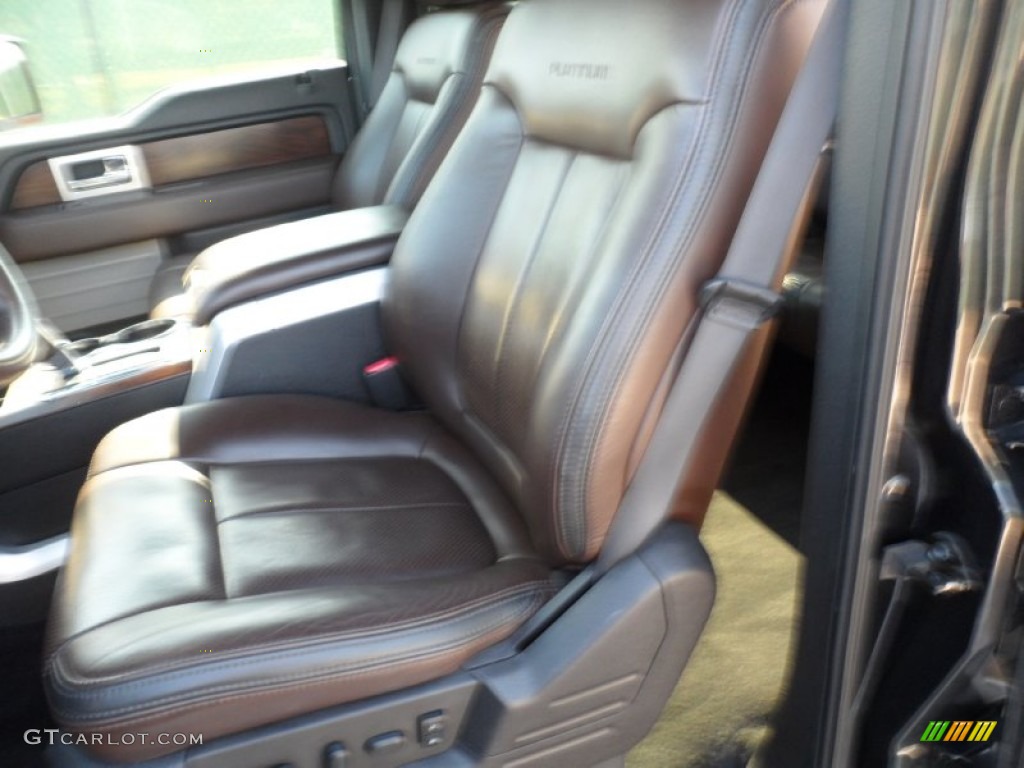 2010 F150 Platinum SuperCrew - Tuxedo Black / Sienna Brown Leather/Black photo #35