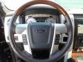 Sienna Brown Leather/Black 2010 Ford F150 Platinum SuperCrew Steering Wheel