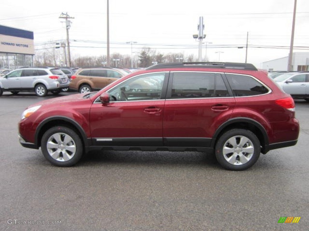 2012 Outback 2.5i Premium - Ruby Red Pearl / Off Black photo #4