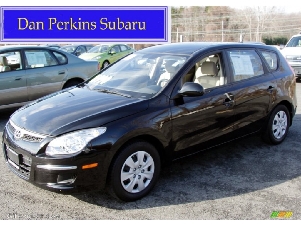 2010 Elantra Touring GLS - Ebony Black / Beige photo #1