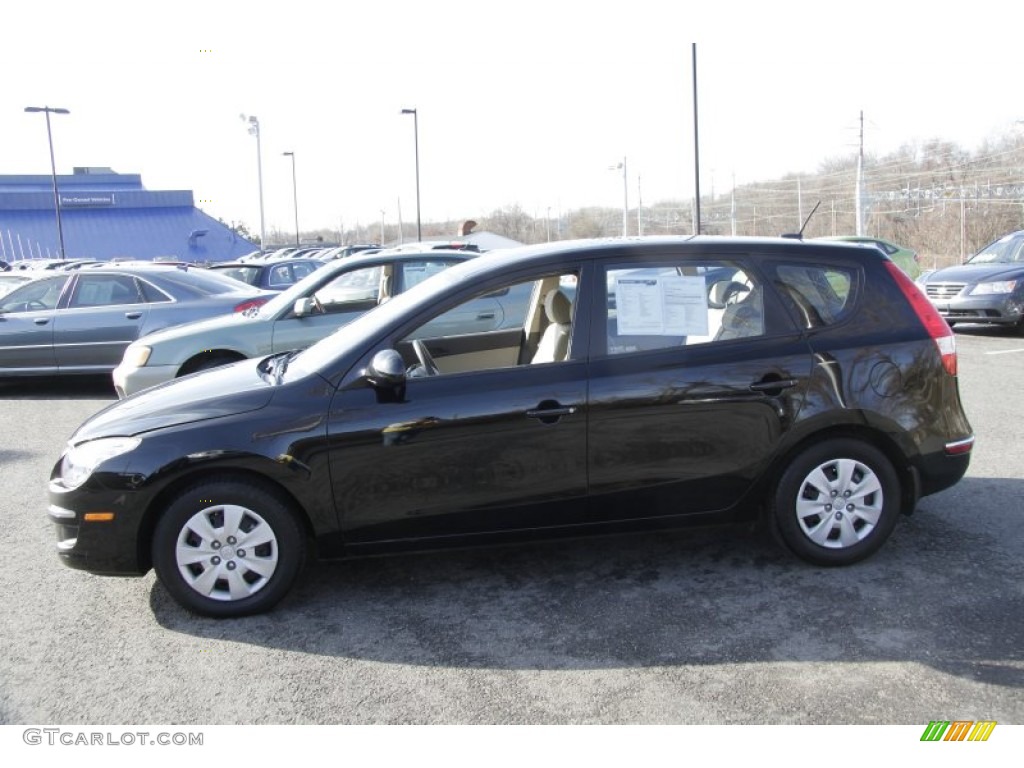 2010 Elantra Touring GLS - Ebony Black / Beige photo #10