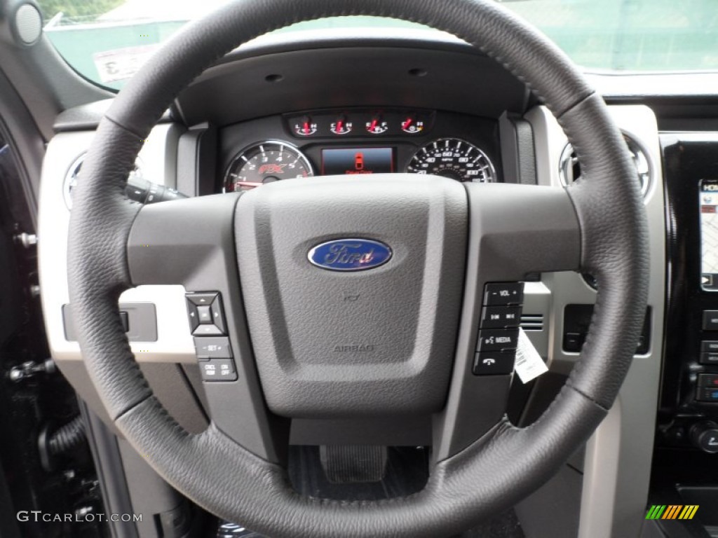 2012 Ford F150 FX2 SuperCrew Black Steering Wheel Photo #58659854