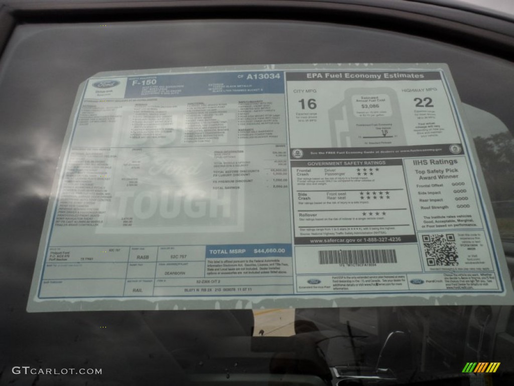 2012 Ford F150 FX2 SuperCrew Window Sticker Photo #58659878