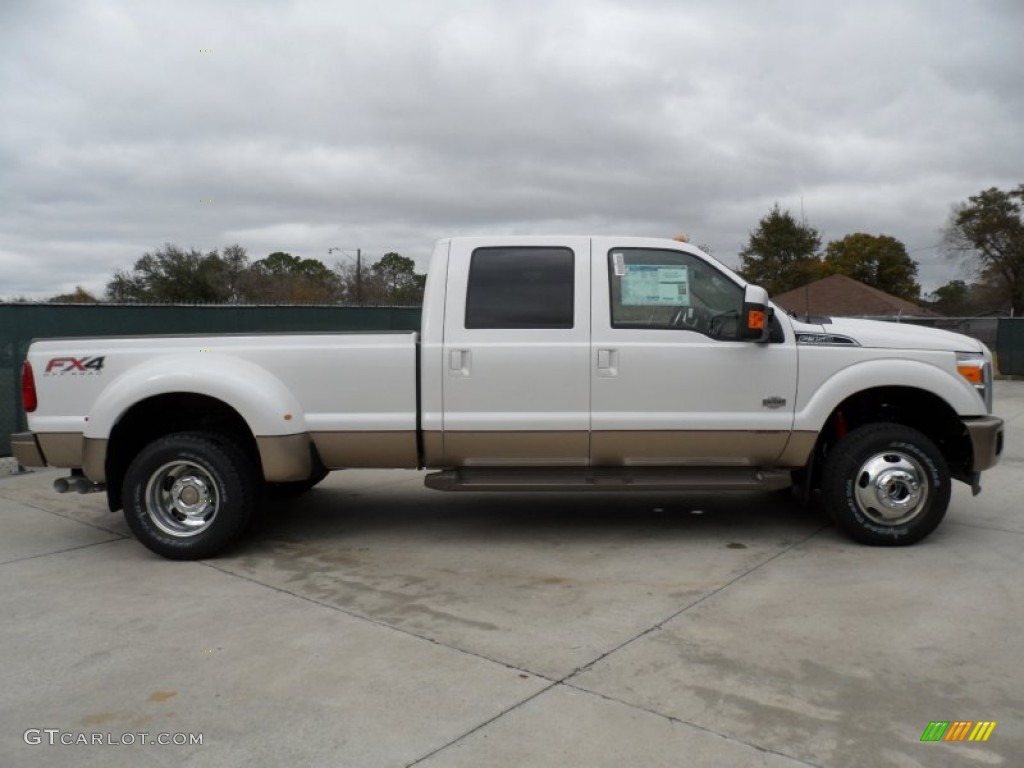 White Platinum Metallic Tri-Coat 2012 Ford F350 Super Duty King Ranch Crew Cab 4x4 Dually Exterior Photo #58659890