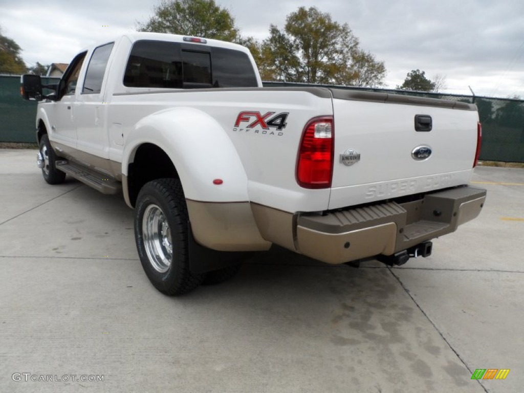 White Platinum Metallic Tri-Coat 2012 Ford F350 Super Duty King Ranch Crew Cab 4x4 Dually Exterior Photo #58659908