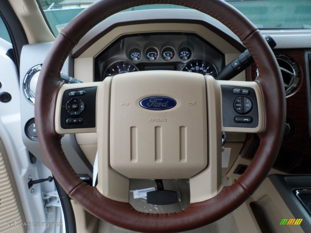 2012 Ford F350 Super Duty King Ranch Crew Cab 4x4 Dually Chaparral Leather Steering Wheel Photo #58660103