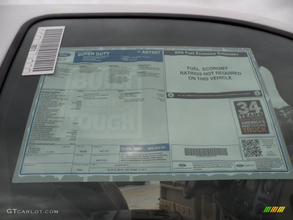 2012 Ford F350 Super Duty King Ranch Crew Cab 4x4 Dually Window Sticker Photo #58660127
