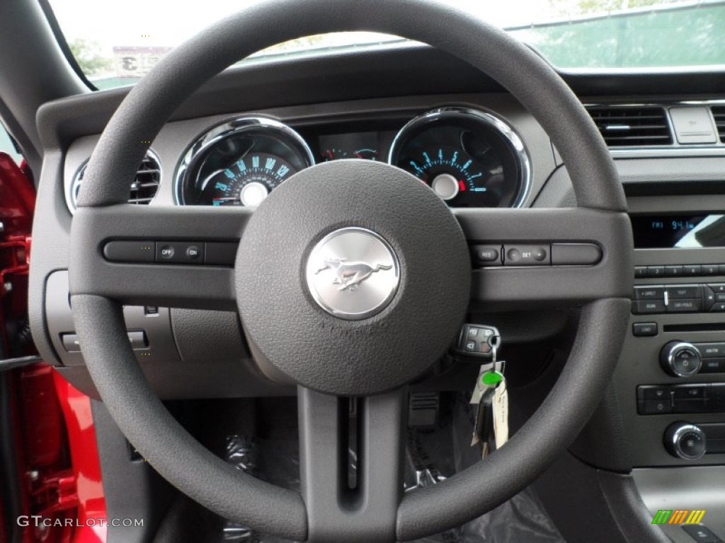 2012 Ford Mustang V6 Coupe Charcoal Black Steering Wheel Photo #58660373