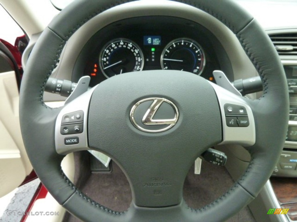 2012 Lexus IS 250 AWD Ecru Steering Wheel Photo #58662524