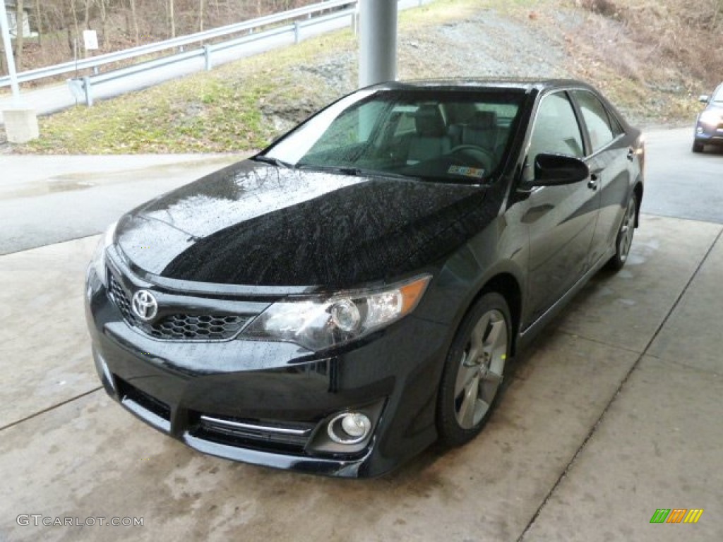 2012 Camry SE V6 - Attitude Black Metallic / Black/Ash photo #5