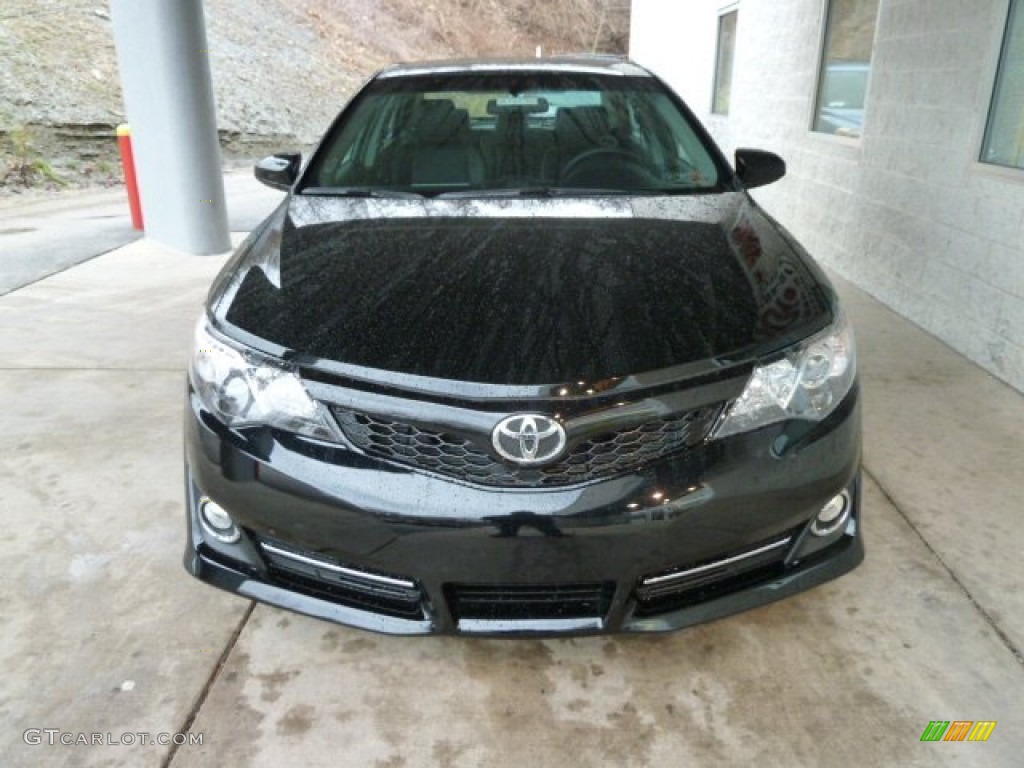 2012 Camry SE V6 - Attitude Black Metallic / Black/Ash photo #6