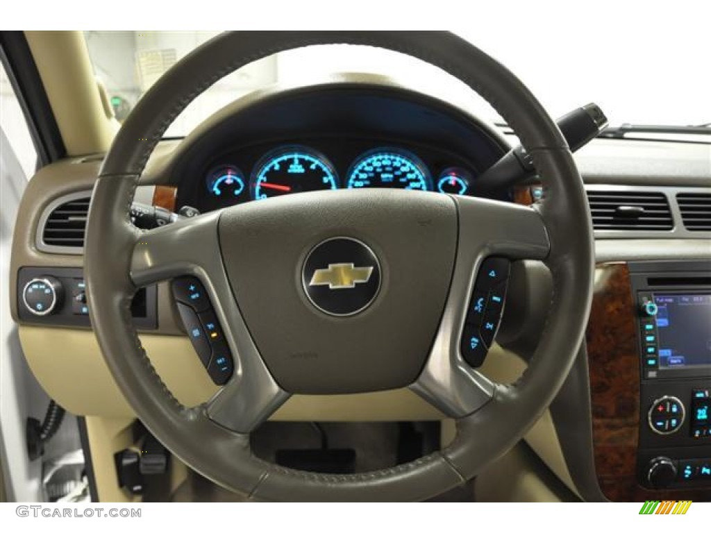 2009 Chevrolet Tahoe LTZ Light Cashmere Steering Wheel Photo #58668011