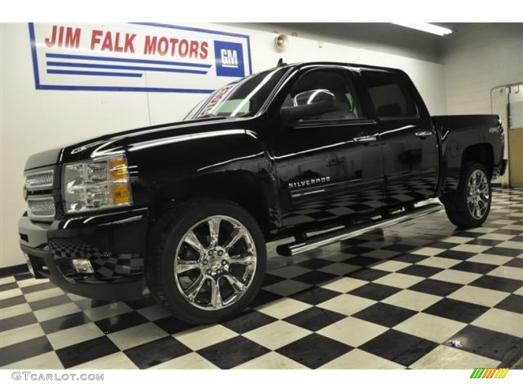 2012 Silverado 1500 LTZ Crew Cab 4x4 - Black / Light Titanium/Dark Titanium photo #1