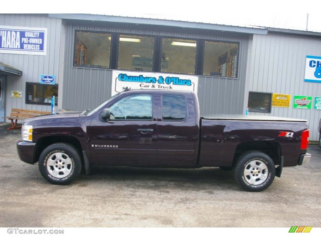 2008 Silverado 1500 Z71 Extended Cab 4x4 - Dark Cherry Metallic / Ebony photo #2