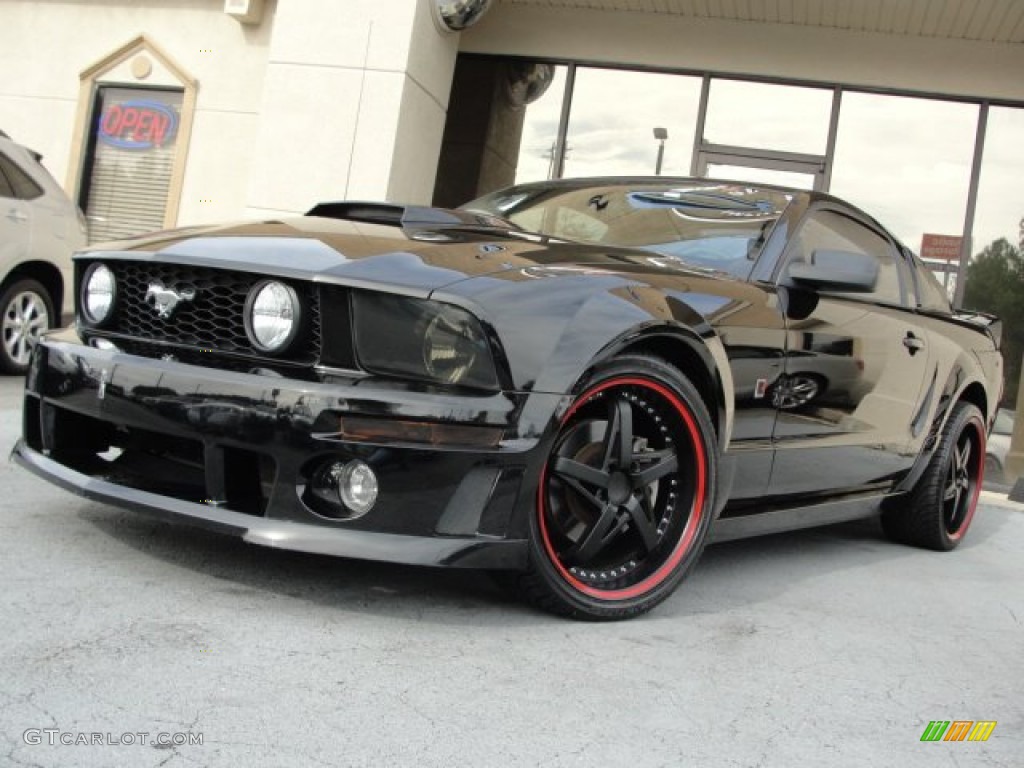 2005 Mustang Roush Stage 1 Coupe - Black / Dark Charcoal/Red photo #1