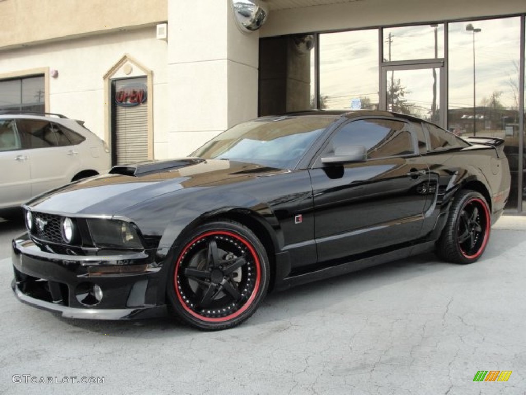 2005 Mustang Roush Stage 1 Coupe - Black / Dark Charcoal/Red photo #3