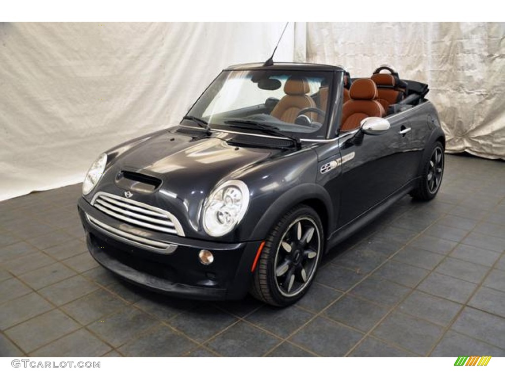 2007 Cooper S Convertible Sidewalk Edition - Astro Black Metallic / Lounge Malt Brown photo #1