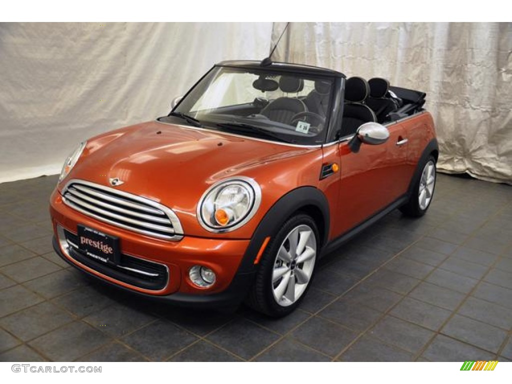 2011 Cooper Convertible - Spice Orange Metallic / Carbon Black Lounge Leather photo #1