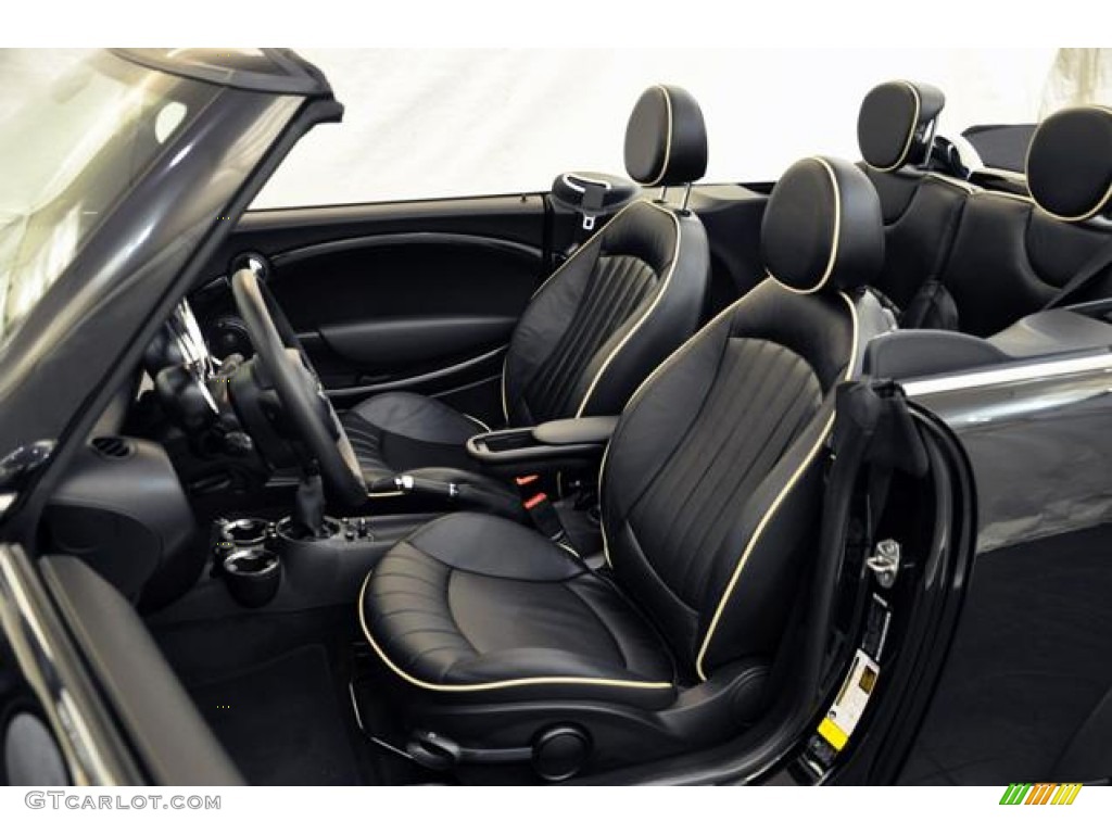 Carbon Black Lounge Leather Interior 2011 Mini Cooper S Convertible Photo #58675073